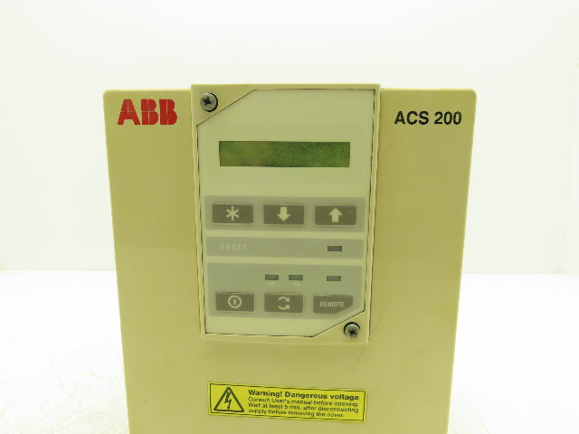 ABB ACS201-1P6-3-0010 ACS 200 AC VFD Drive 1HP 480V 3PH Broken Cover