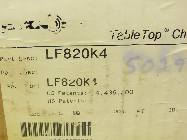 Rexnord LF820K4 Straight TableTop Conveyor Chain 4"x 10' Brown