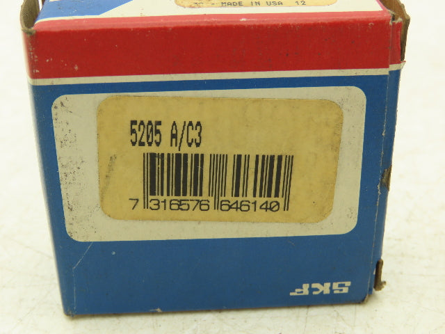 SKF SKF 5205 A/C3 Ball Bearing 25mm-ID x 52mm-OD x 20.6mm-Width Lot Of 2