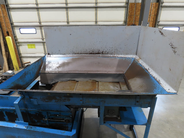 Spartec Steel Parts Conveyor Shaker Feed Bin w/Oiler Pump Mesh Belt & Oil Tank