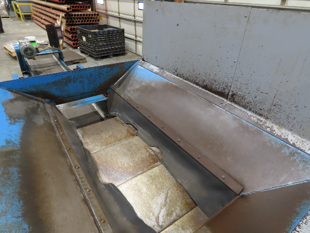 Spartec Steel Parts Conveyor Shaker Feed Bin w/Oiler Pump Mesh Belt & Oil Tank