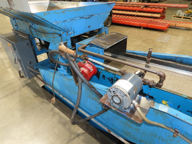 Spartec Steel Parts Conveyor Shaker Feed Bin w/Oiler Pump Mesh Belt & Oil Tank