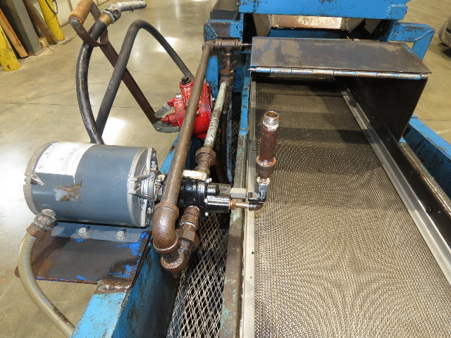 Spartec Steel Parts Conveyor Shaker Feed Bin w/Oiler Pump Mesh Belt & Oil Tank