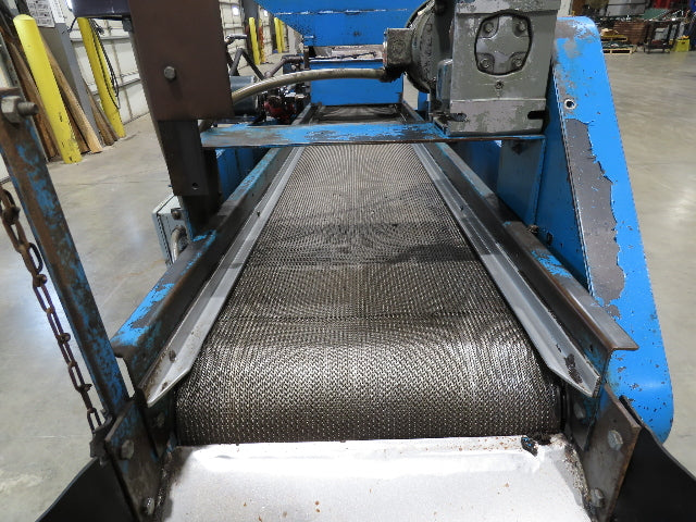 Spartec Steel Parts Conveyor Shaker Feed Bin w/Oiler Pump Mesh Belt & Oil Tank