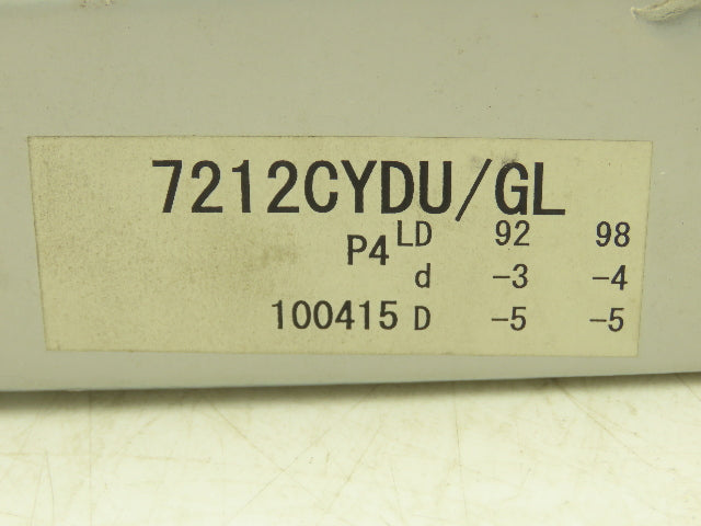 Nachi 7212CYDU/GL Ball Bearing 60mm-ID x 110mm - OD x 22mm-Width Set Of 2