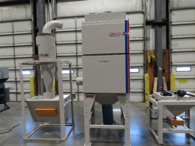 Guyson Opposing Belt Conveyor Glass Blaster Dust Collector Cyclone Media Hopper