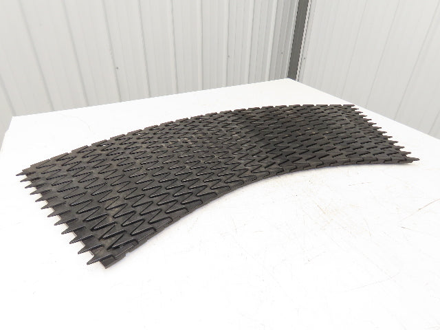 Black Plastic Slat Conveyor Chain Curved 400mm Width 19'L 134pcs