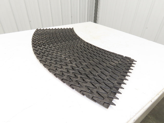 Black Plastic Slat Conveyor Chain Curved 400mm Width 19'L 134pcs