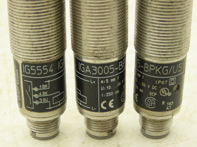 IFM IG5554 IGA3005-BPKG/US Effector Proximity Sensor M18X1 Thread Lot of 3