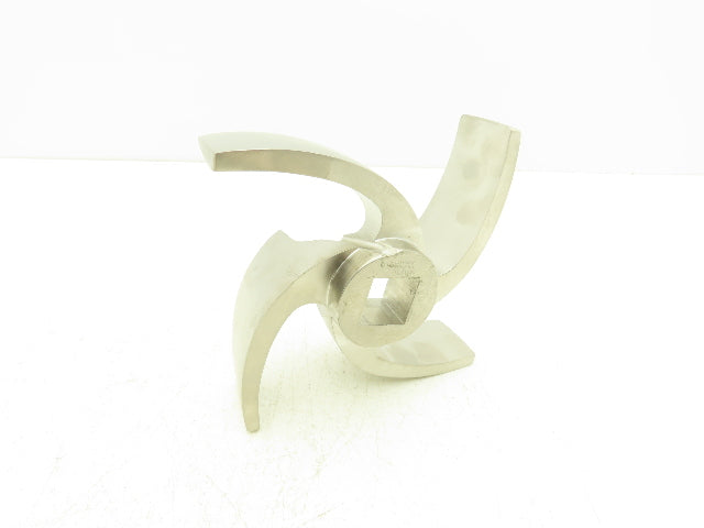 316L Stainless Centrifugal Pump Impeller 4-Blade 1"Square Bore 8"OD IM-328