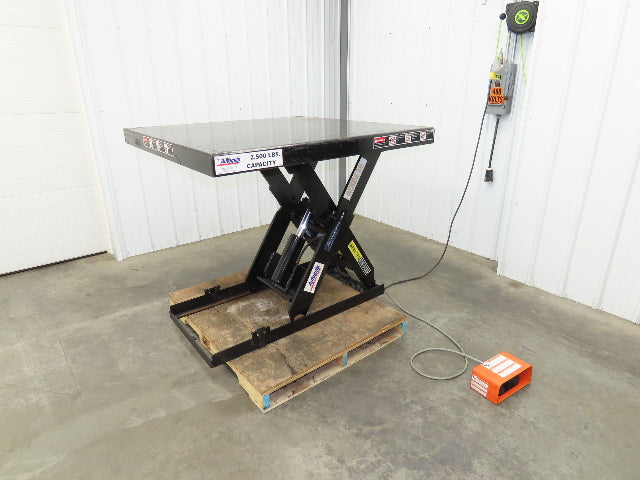 Autoquip 36S25 Hydraulic Scissor Lift Table 2500lb 36" Travel 48x48" Top 1Ph