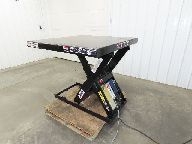 Autoquip 36S25 Hydraulic Scissor Lift Table 2500lb 36" Travel 48x48" Top 1Ph