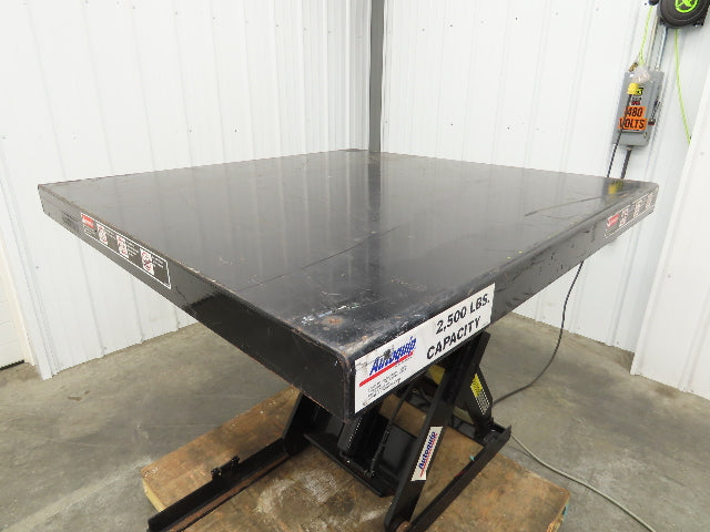 Autoquip 36S25 Hydraulic Scissor Lift Table 2500lb 36" Travel 48x48" Top 1Ph