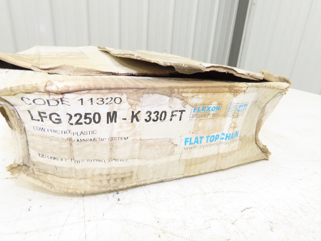System Plast LFG 2250M-K330FT TableTop Conveyor Chain 3.3"x 10'L Side-Flex Gray