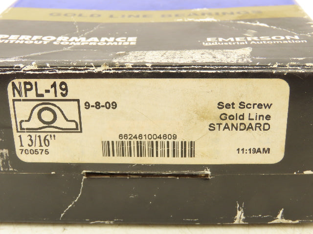 SealMaster NPL-19 Pillow Block Bearing 1 3/16" Bore 2-13 Bearing Insert