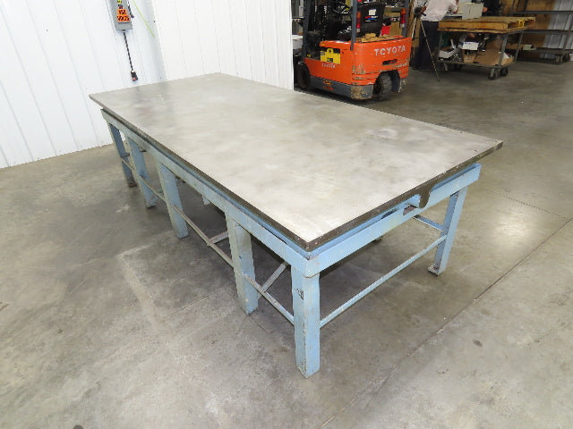 Vintage Precision Steel Welding Layout Table 109x48" Cast Iron 1-1/2" Thick Top