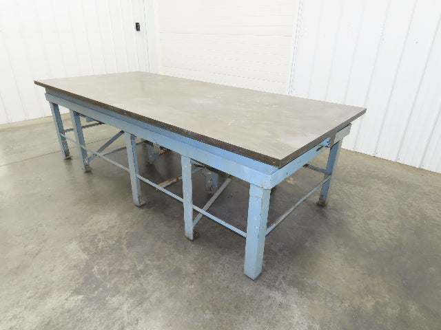 Vintage Precision Steel Welding Layout Table 109x48" Cast Iron 1-1/2" Thick Top