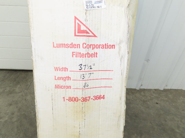 Lumsden 80 Micron Food Grade Oil Filter Oven Fryer Conveyor Belt 37.5"W 13' 7"L