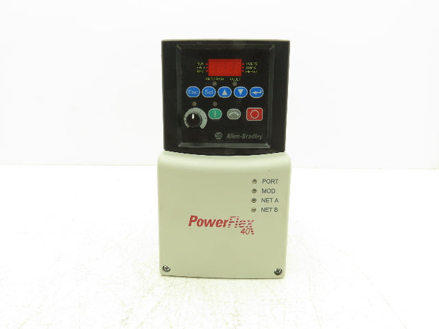Allen Bradley 22B-D4P0N104 PowerFlex 40 VFD 2Hp 460V 3Ph w/ Ethernet-IP Adapter