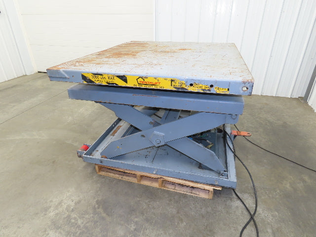 Pentalift Hydraulic Scissor Lift Table 36" Tilt Top 58" X 48" 115 Volt 3000lbs