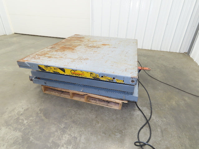 Pentalift Hydraulic Scissor Lift Table 36" Tilt Top 58" X 48" 115 Volt 3000lbs