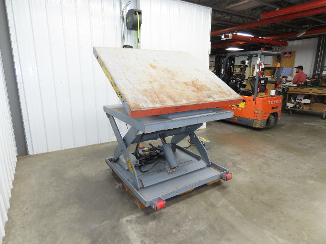 Pentalift Hydraulic Scissor Lift Table 36" Tilt Top 58" X 48" 115 Volt 3000lbs