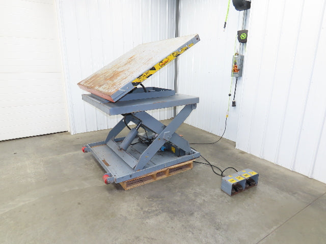 Pentalift Hydraulic Scissor Lift Table 36" Tilt Top 58" X 48" 115 Volt 3000lbs