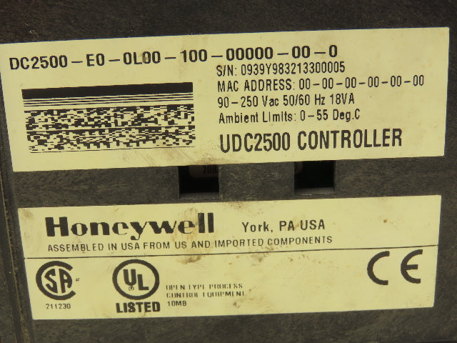 Honeywell DC2500-E0-0L00-100-00000-00-0 UDC2500 Temperature Controller Module