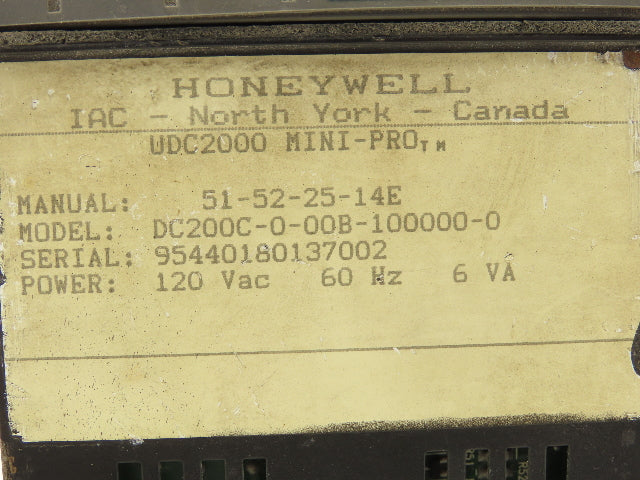 Honeywell DC200C-0-00B-100000-0 UDC2000 Mini Pro Digital Temperature Controller