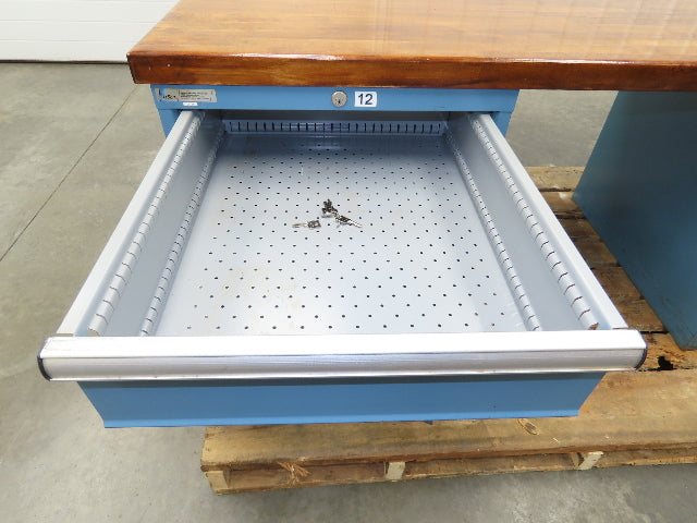 Lista Workbench Wood Top 72x30" 5 Drawer 22"W Tool Storage Cabinet 29-1/2"H
