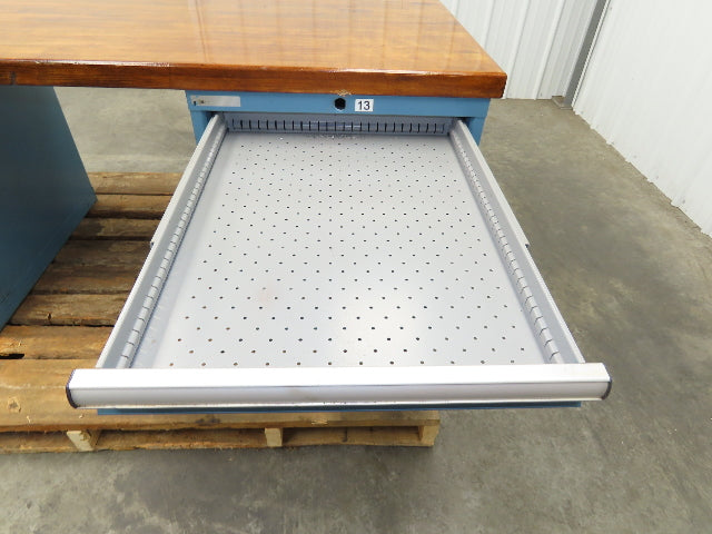 Lista Workbench Wood Top 72x30" 5 Drawer 22"W Tool Storage Cabinet 29-1/2"H