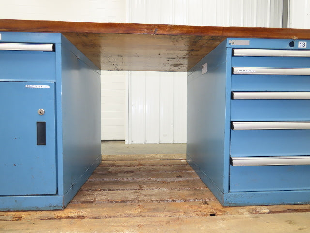 Lista Workbench Wood Top 72x30" 5 Drawer 22"W Tool Storage Cabinet 29-1/2"H