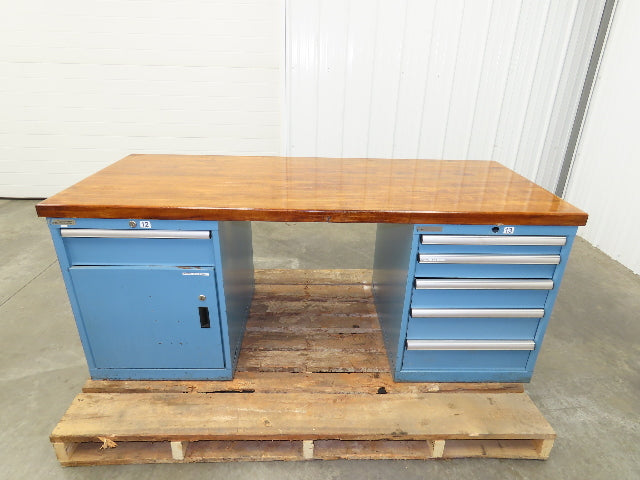 Lista Workbench Wood Top 72x30" 5 Drawer 22"W Tool Storage Cabinet 29-1/2"H