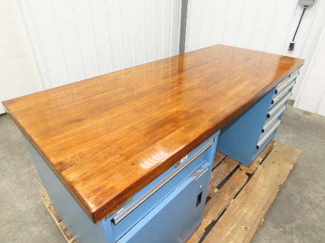 Lista Workbench Wood Top 72x30" 5 Drawer 22"W Tool Storage Cabinet 29-1/2"H