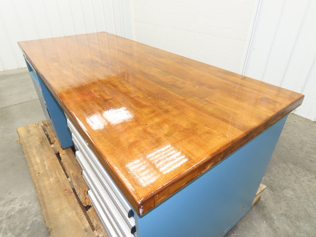 Lista Workbench Wood Top 72x30" 5 Drawer 22"W Tool Storage Cabinet 29-1/2"H