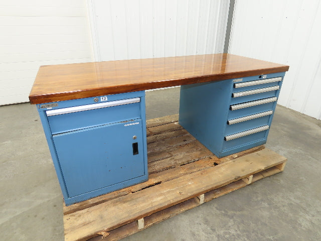 Lista Workbench Wood Top 72x30" 5 Drawer 22"W Tool Storage Cabinet 29-1/2"H