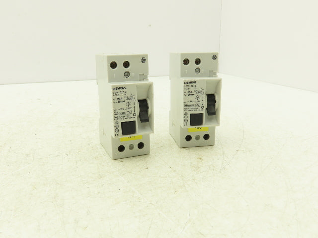 Siemens 5SM1312-6 Residual Current Circuit Breaker RCCB FI 25A 125-230V Lot of 2