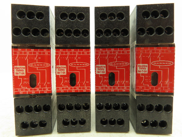 Banner IM-T-9A Machine Safety Relay Module 24 VDC 100 mA 20ms Response Lot of 4