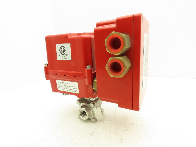Triac WEM-500 Electric Actuator 1/2" V-Port Ball Valve Stainless 115V 1PH