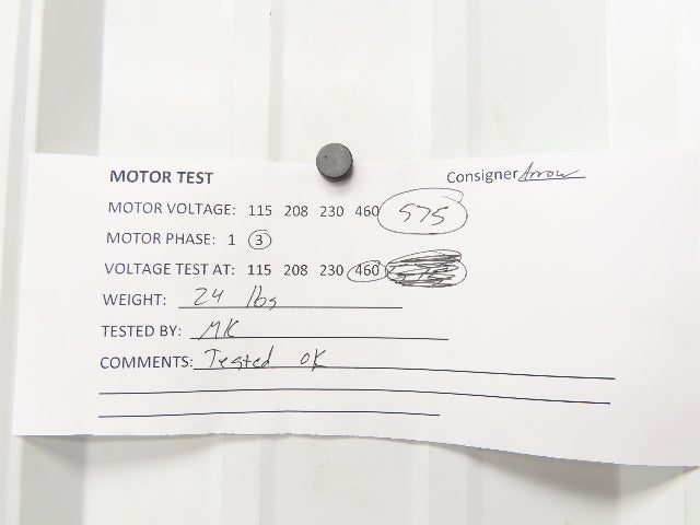 Weg E104590 AC Motor 1/3Hp 1730 RPM 575V 3PH 56C TEFC LR 38324