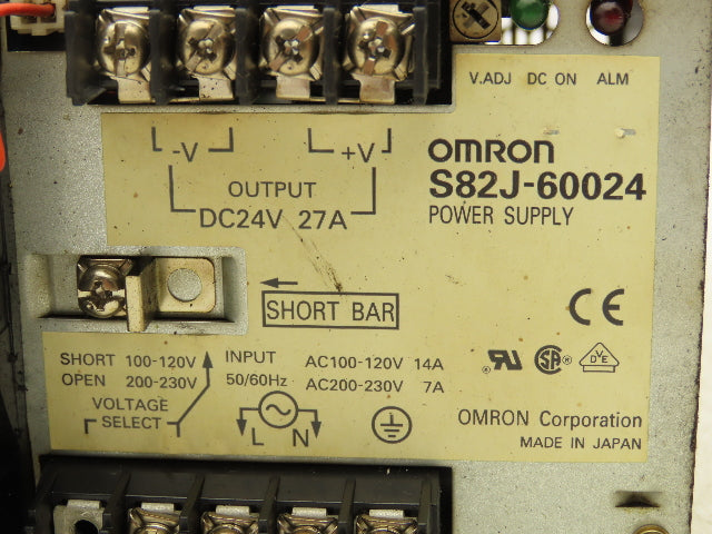Omron S82J-60024 AC-DC Converter Power Supply In 230V Out 24V 27A