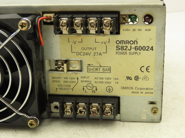 Omron S82J-60024 AC-DC Converter Power Supply In 230V Out 24V 27A