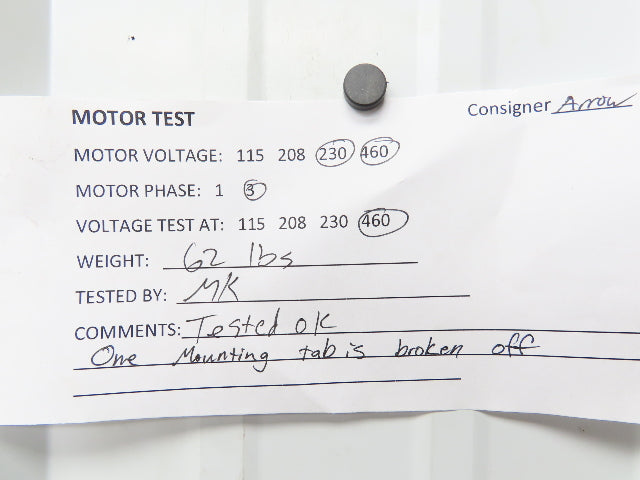 Sew Eurodrive DT90L6BMG2HR Brake Motor 1.5Hp 1140rpm 230/460V 3PH 90L 24mm Shaft