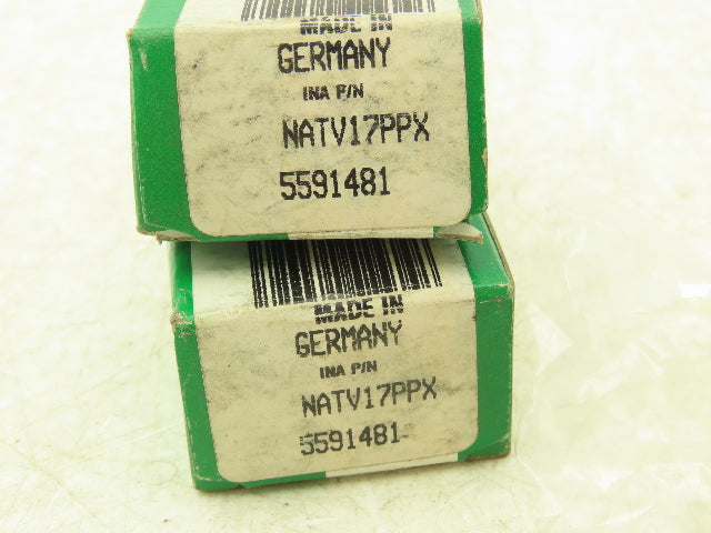 INA NATV17PPX Yoke Track Roller Bearing 17mm-ID x 40mm-OD x 21mm-Width Lot Of 2