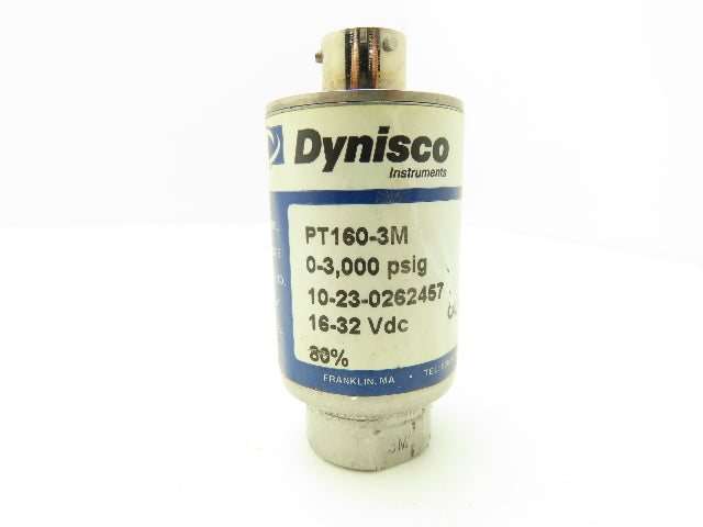 Dynisco Instruments PT160-3M Pressure Sensor 0-3000psig Transducer 16-32VDC In