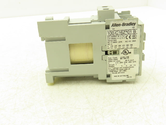 Allen Bradley 100-C16ZJ01 IEC Contactor Motor Starter 16A 3-Pole 600V 24VDC Coil