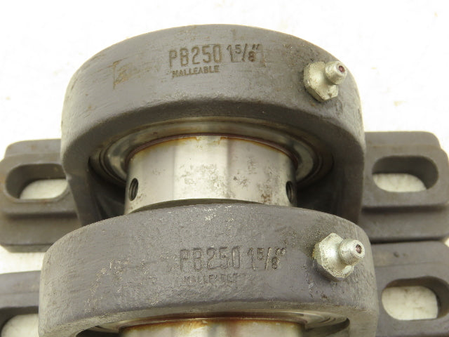 Browning PB250X1-5/8 Pillow Block Bearing 1-5/8" Bore 2 Bolt Base Lot Of 2