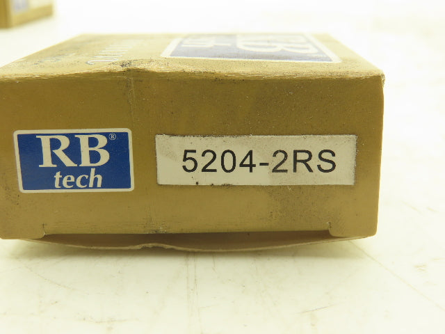 RB Tech 5204-2RS Premium Ball Bearing 20mm-ID x 47mm-OD x .812"-Width Lot Of 8