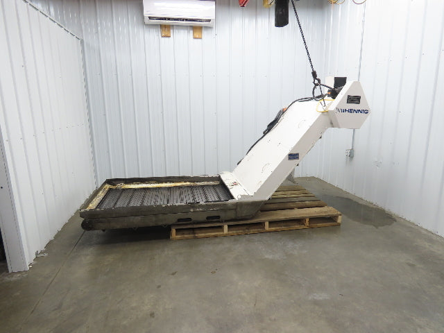 Hennig 44"x 9' 6"L CNC Chip Conveyor 40"Belt 38" Discharge 230/460V 3PH 8FPM