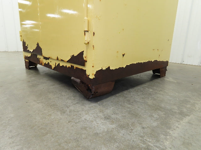 Jamco FM90 Safety Flammable Cabinet 60 Gallon Double Shelf Yellow Rusted Base